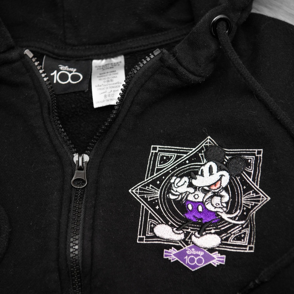 Disney 100th Anniversary Mickey & Friends Black Zip Up Hoodie Womens XS - Picture 3 of 6